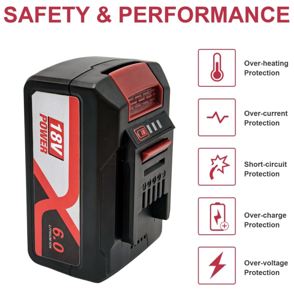 Power Xchange Tools - Für EINHELL EIN18C2 6Ah Ersatzakku Li-Ionen-Batterien
